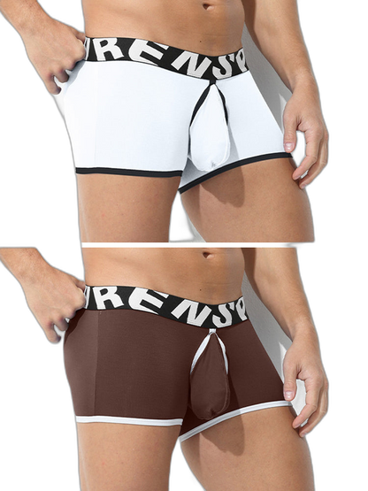 2 Pack Men's Modal Sexy Breathable Classic Trunks