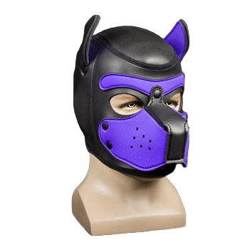 Mr S Leather NEOPRENE Puppy Hood | Black & Purple