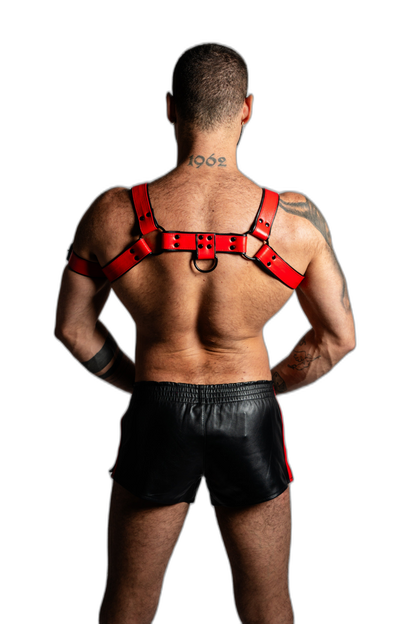 ruff GEAR Bold Leather Bulldog Harness Red