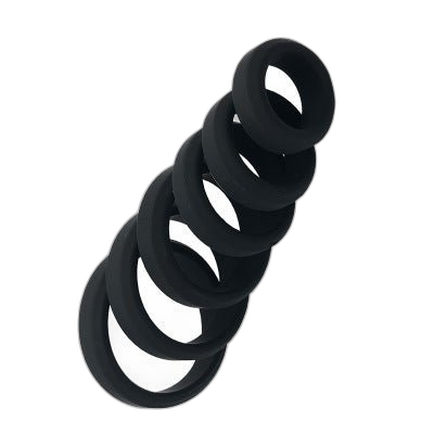 ruff GEAR Pure Silicone Cock Ring 6 Piece Play Set