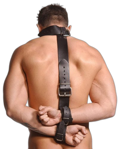 ruff GEAR Leather Wrist To Neck Restraints