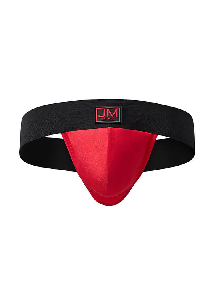 Men's Wide Belt Large Pouch Exposed Buttocks Thong