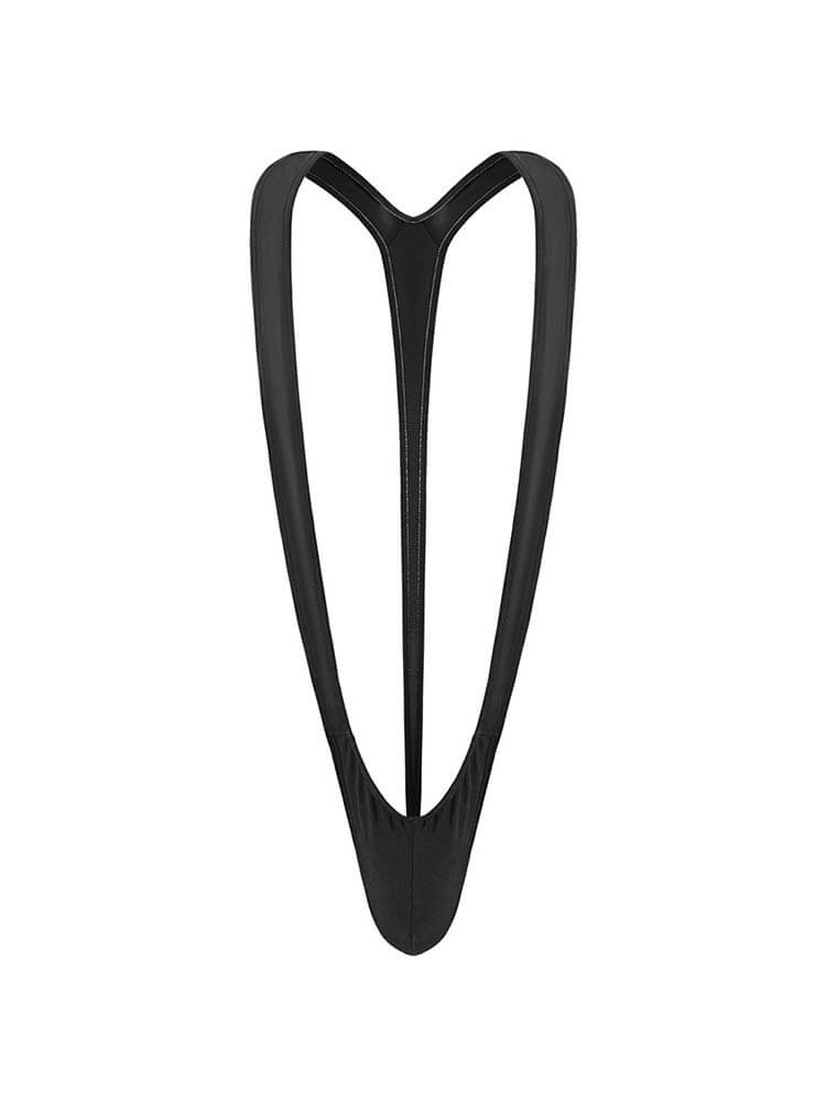 Men's Sexy Solid Color V-Shaped Bodysuit