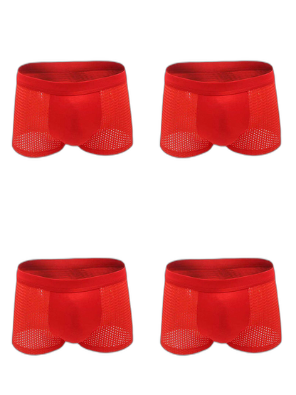4 Pack Men’s Breathable Mesh Trunks with Antibacterial Fabric