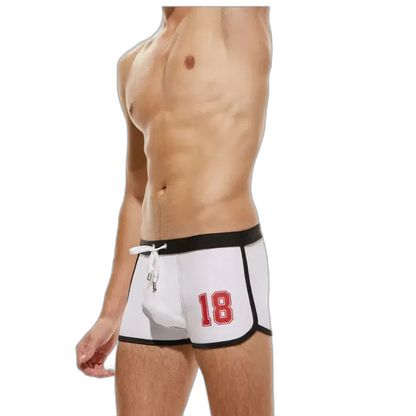 Oversized Nylon Boxer Swim Trunks