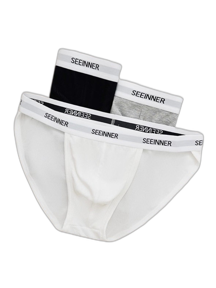 3 Pack Men's Sporty Cut Comfy Waistband Moisture-Wicking Briefs