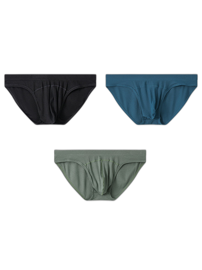 3 Pack Men's Sexy Threaded U-Shaped Briefs