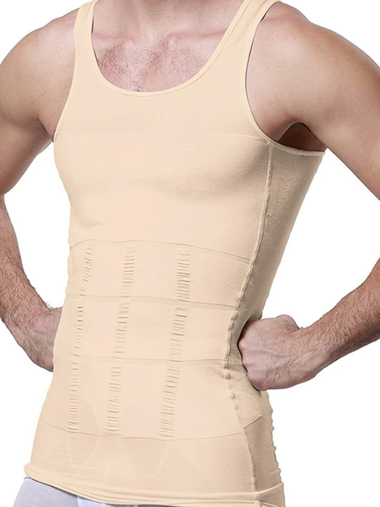 Men's Solid Color Slim Shaping Tummy Control Vest