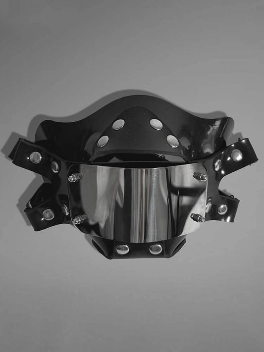 Punk Stainless Steel Mirror Silicone Face Mask
