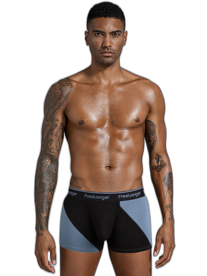 FreeLonger Men's Big Pouch Breathable Seamless Trunks