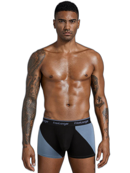 FreeLonger Men's Big Pouch Breathable Seamless Trunks