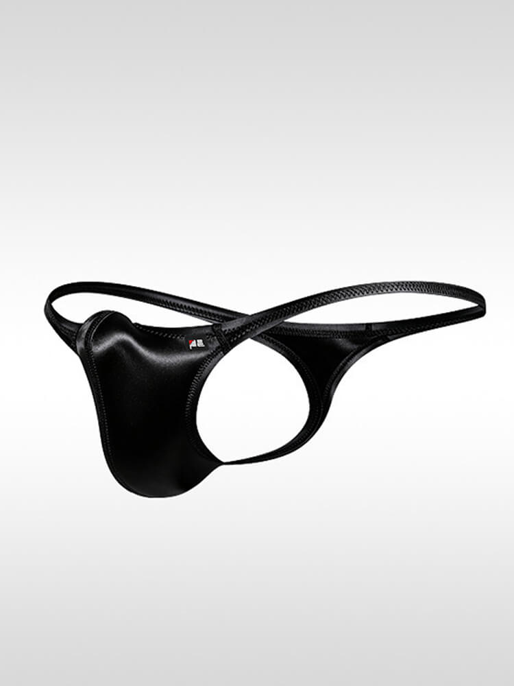 Men's Sexy Uplift Pouch Satin-Finish Bikini Thong