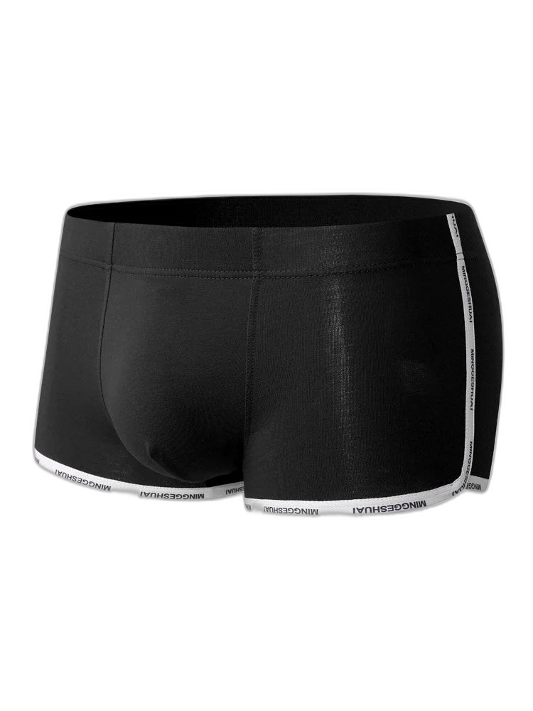 Men’s Letter Trim Applique Cotton Trunks