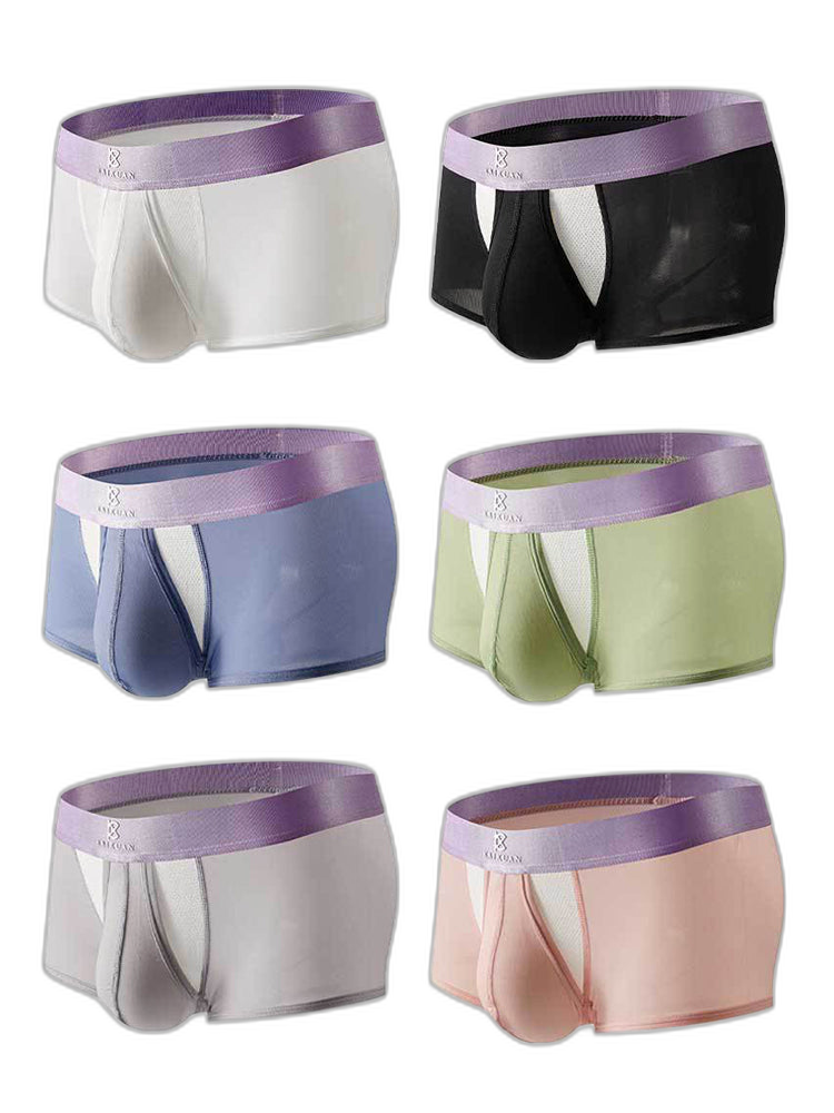 3 Pack Men's Supportive Pouch Lightweight Antibacterial Cooling Trunks
