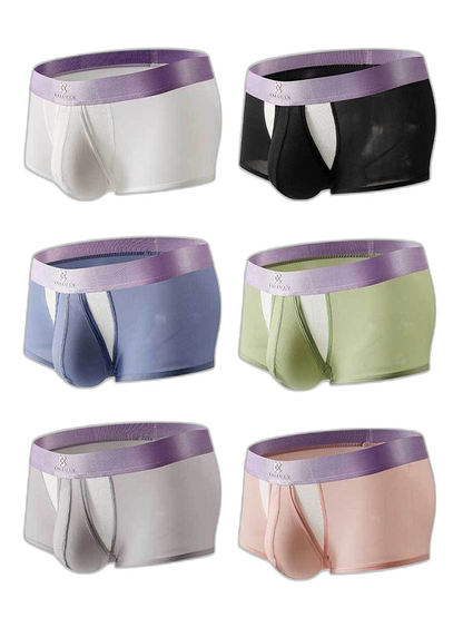 3 Pack Men's Supportive Pouch Lightweight Antibacterial Cooling Trunks