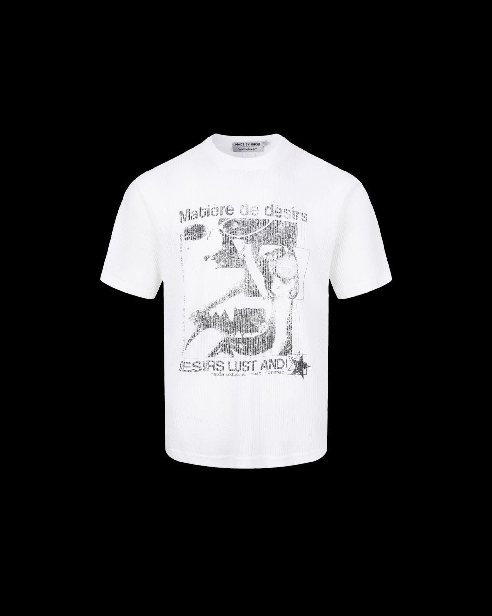 KIIKIO Vintage-Style Cutout Textured T-Shirt
