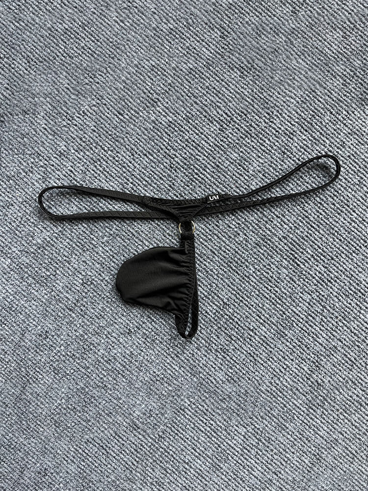 Men's Ice Silk Mesh Transparent Low Rise Thong 