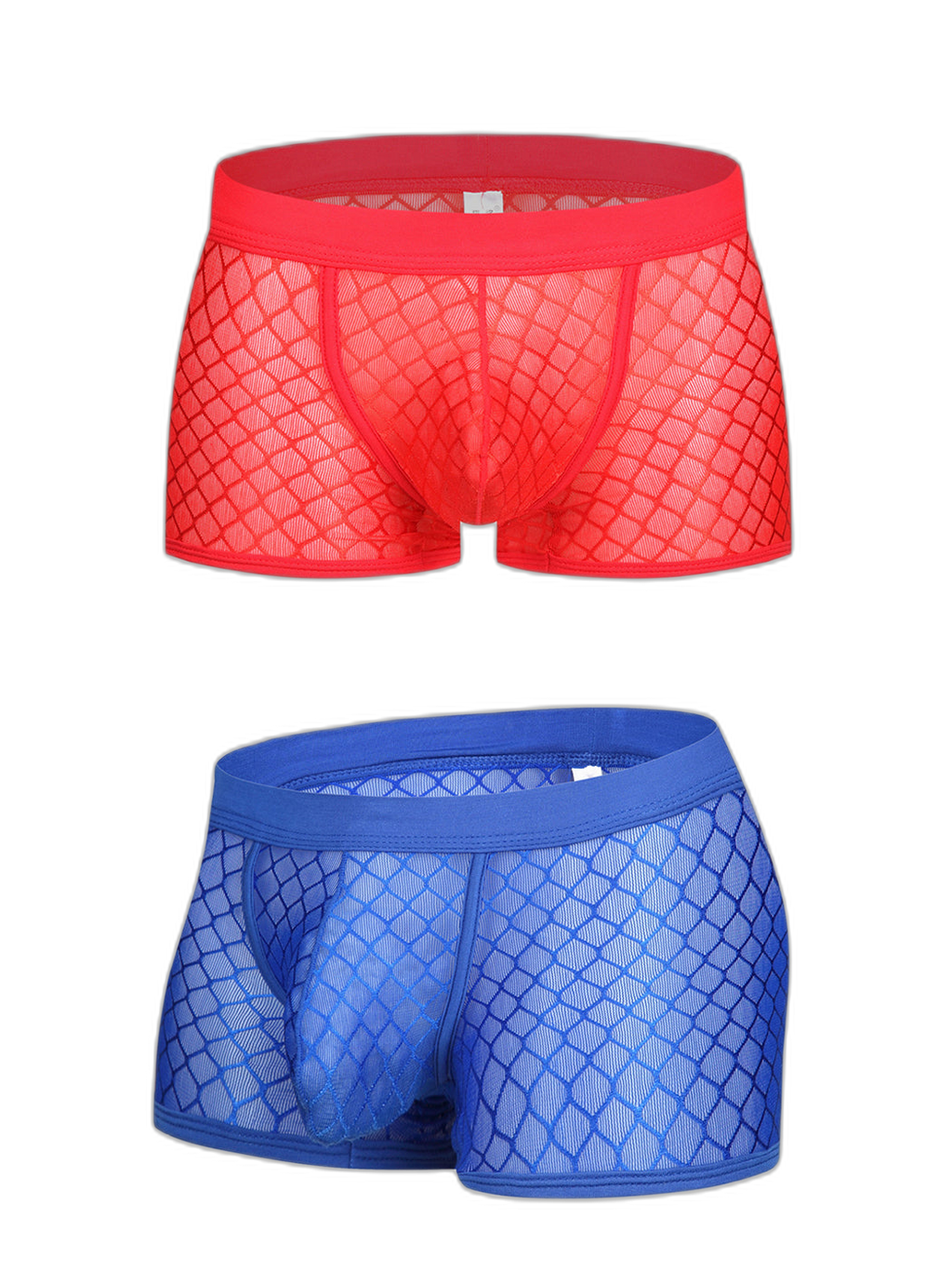 2 Pack Men's Sexy Transparent Mesh Trunks