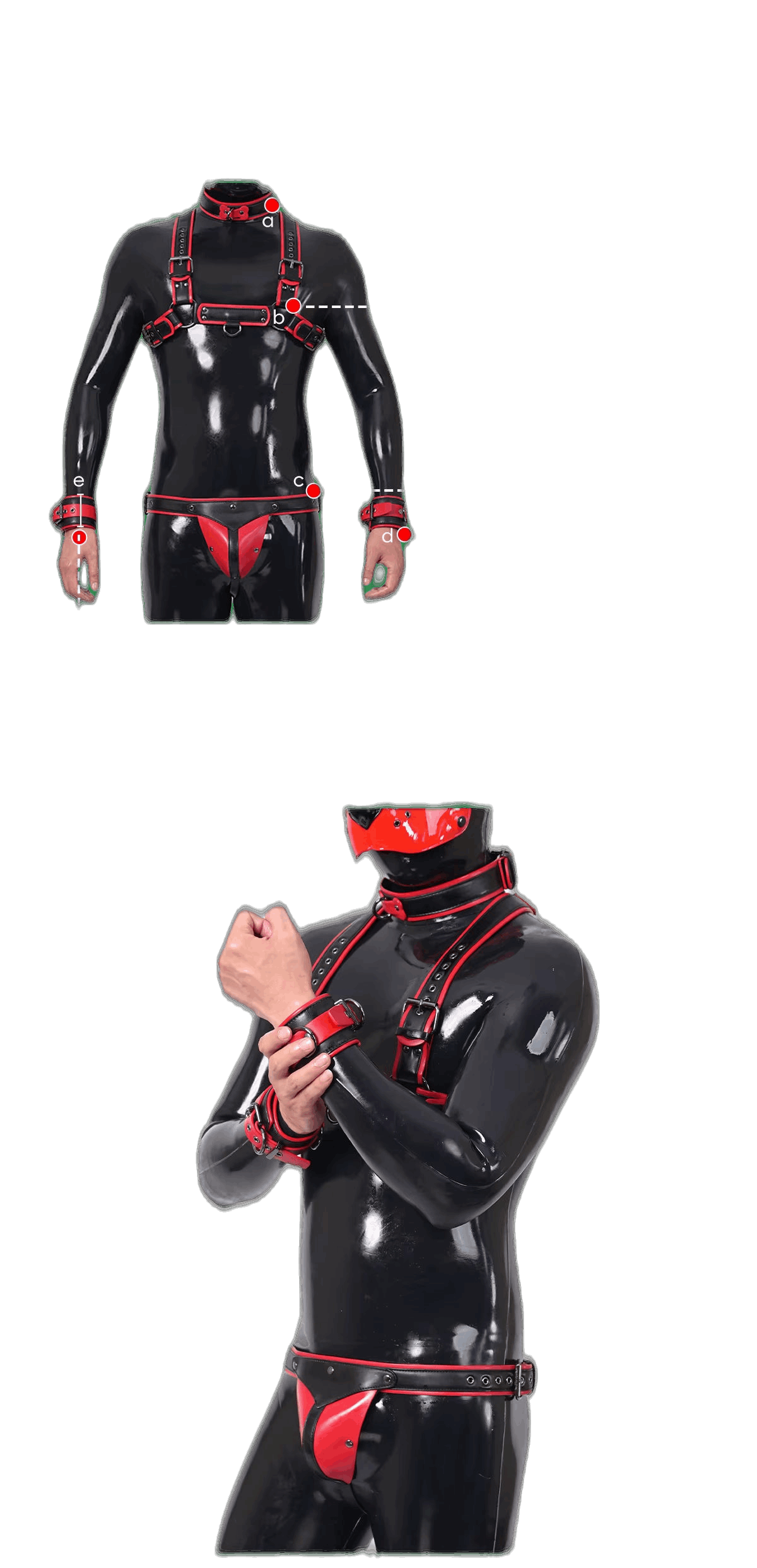 Furrjoi Harness, Cuff, Collar, Lead Underwear Bundle Black