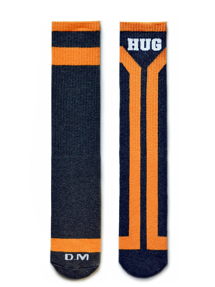 Color Blocked Cotton Letter Sports Thigh-high Socks