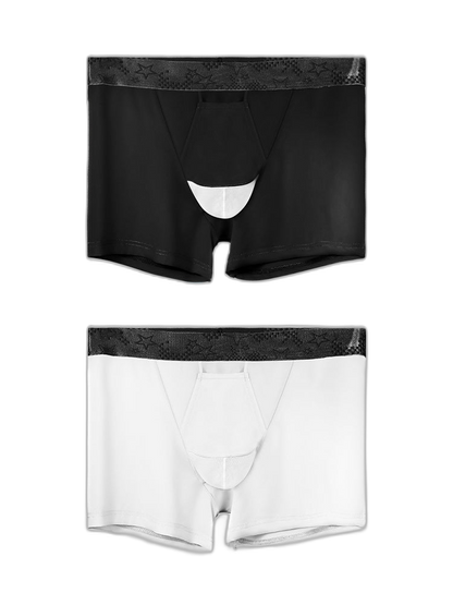 2 Men's Ultra-Thin Ice Silk Detachable Gusset Breathable Trunks