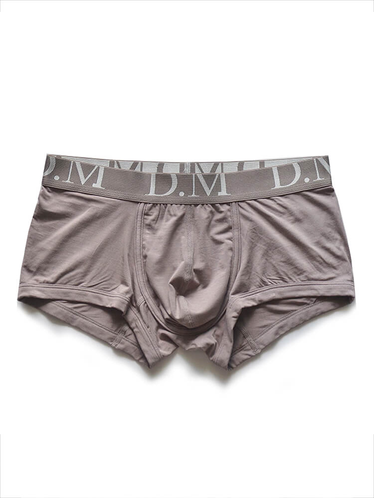 D.M Men's Solid Color Low-Rise Modal Boxer Briefs