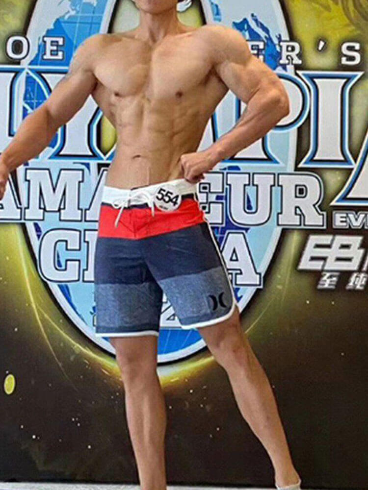 Men's Printed Bodybuilding Beach Drawstring Shorts