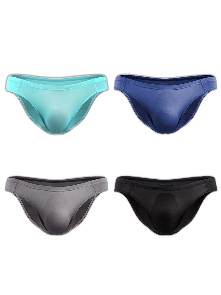 4 Pack Men's Support Pouch Traceless Ice Silk Underwear