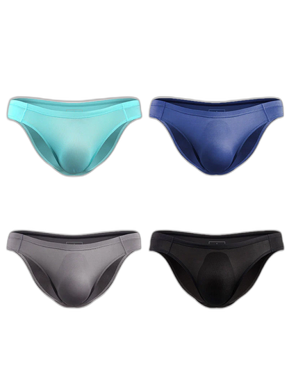 4 Pack Men's Support Pouch Traceless Ice Silk Underwear
