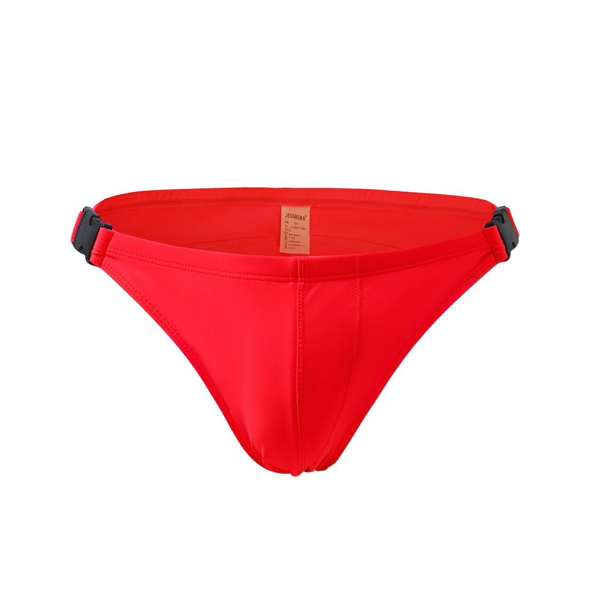 Men's Bilateral Double Buckle Solid Color Triangle Swim Bikini