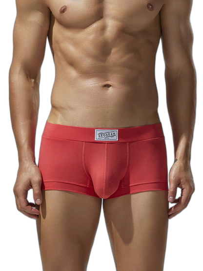2 Pack Men's Low-Rise Solid Breathable Cotton Trunks
