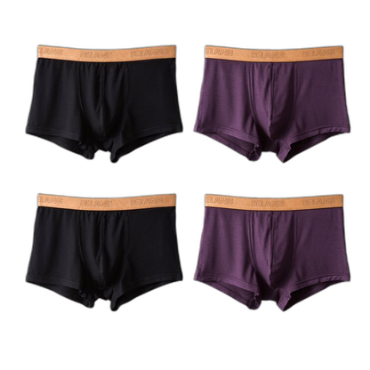 Modal Ultra-soft Solid Mid-waist Men's Boxer Briefs