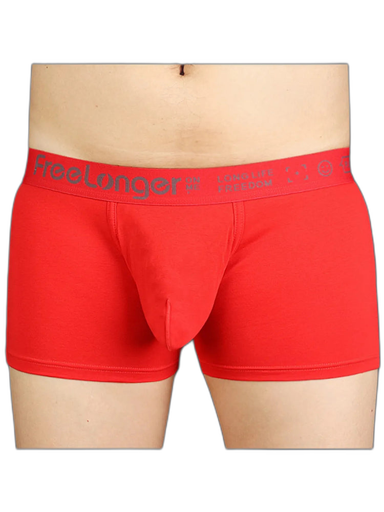 FreeLonger Men’s Soft Cotton Big Pouch Trunks