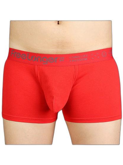 FreeLonger Men’s Soft Cotton Big Pouch Trunks