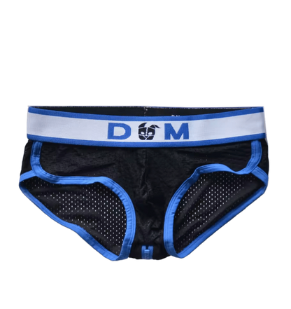 Dog & Master Mesh Mesh Zipper Bum Briefs Blue