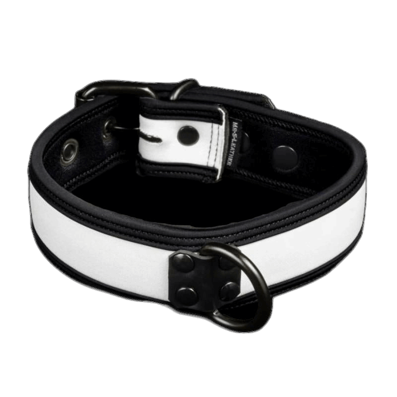 Mr S Leather NEO Puppy Collar White