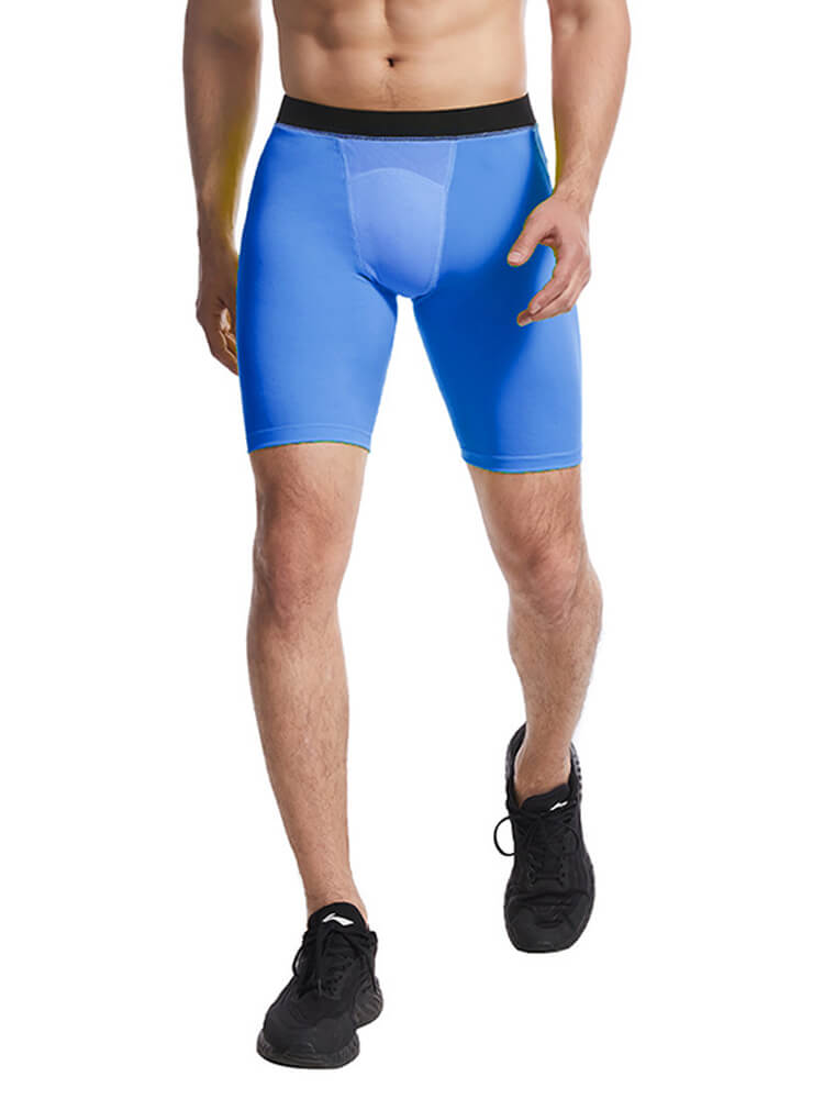 Men's Solid Color Slim Shaping T-shirt and Shorts