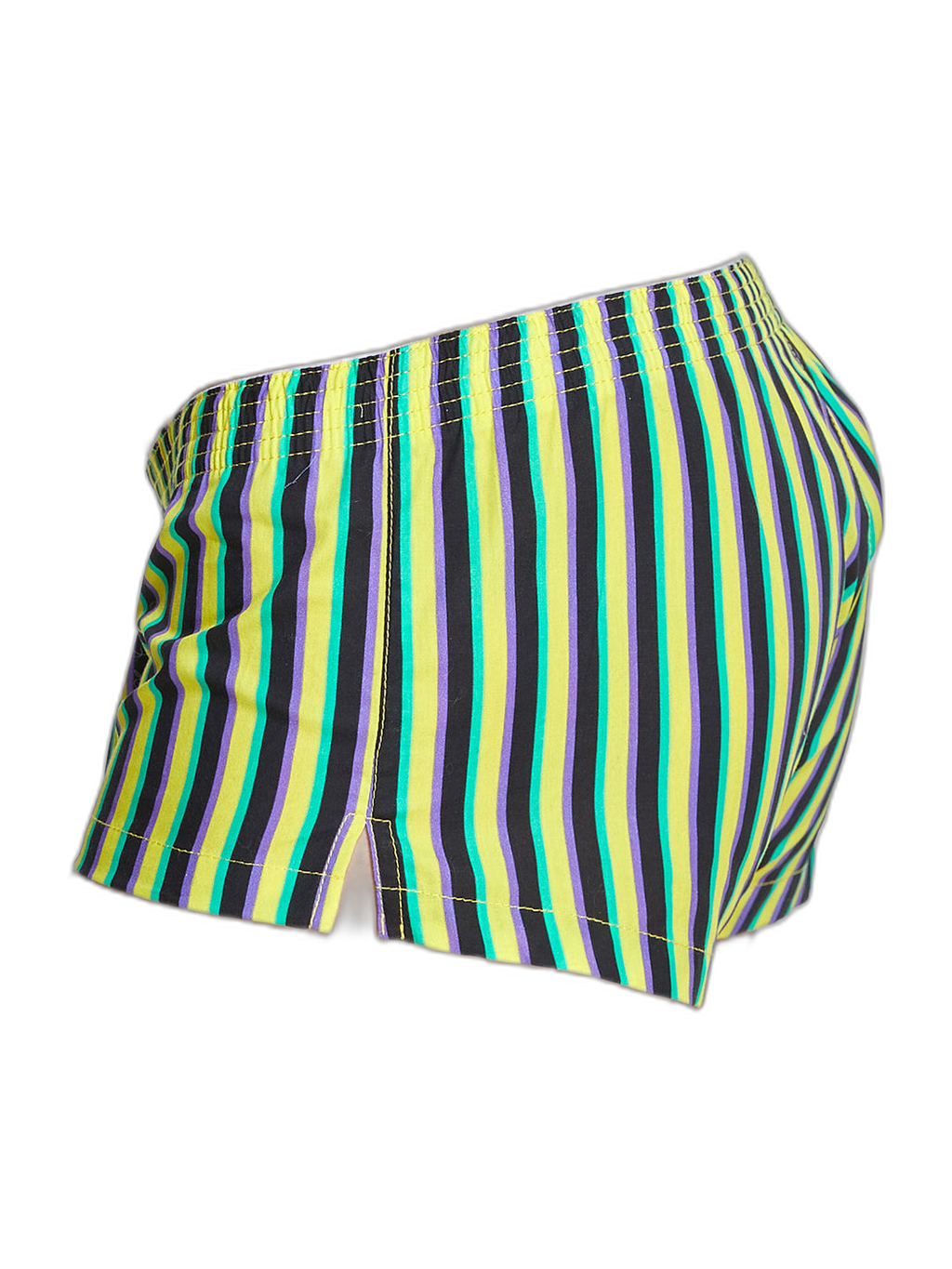Men's Color Stripes Trunks With Button Fly
