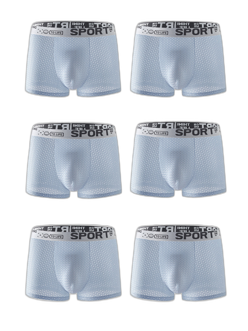 6 Pack Men’s Contour Pouch Mesh Trunks