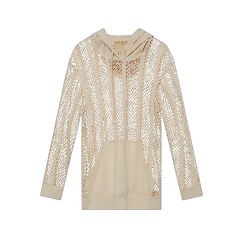 Mesh Long Sleeve Hoodie