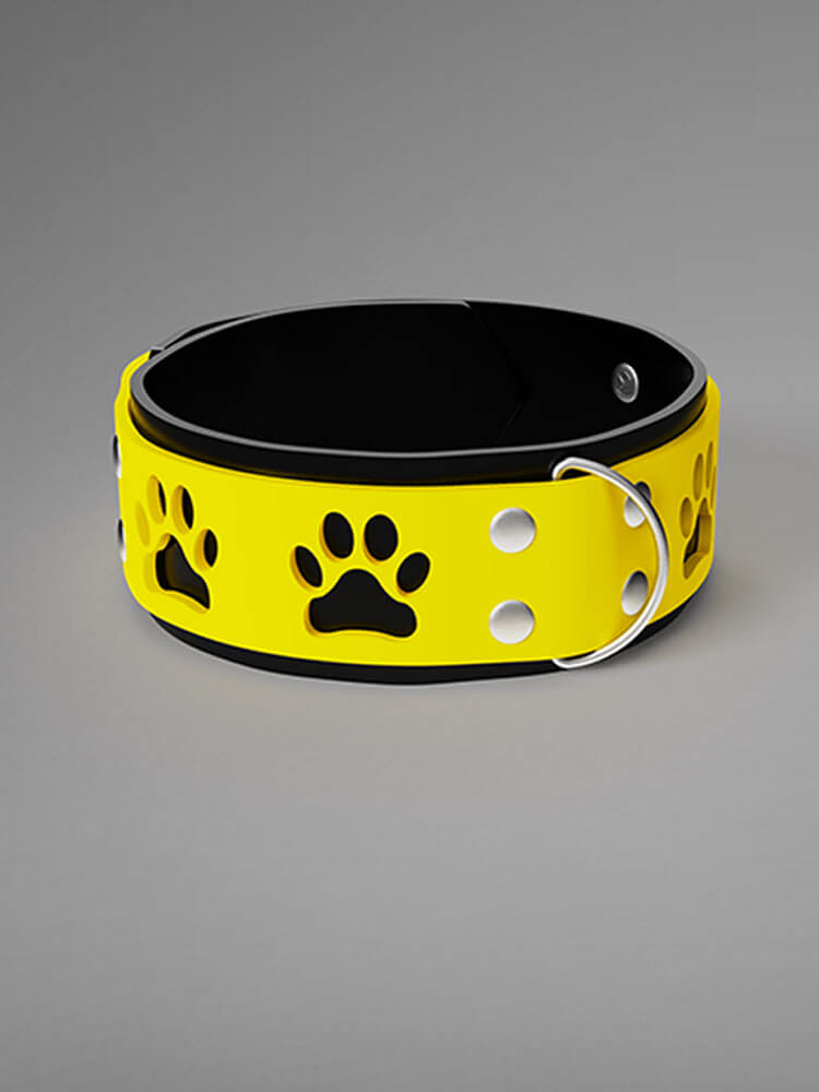 Unisex Paw Cutout Silicone Padlock Choker Collar