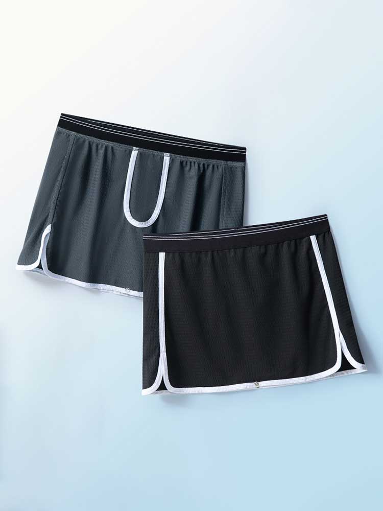 Men's Gun Bullet Separation Crotchless Skirt Trunks
