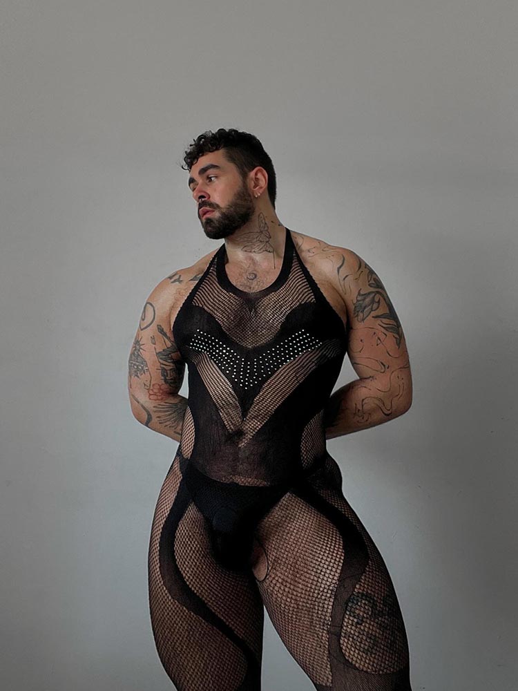 Sexy Rhinestone One-Piece Fishnet Stockings
