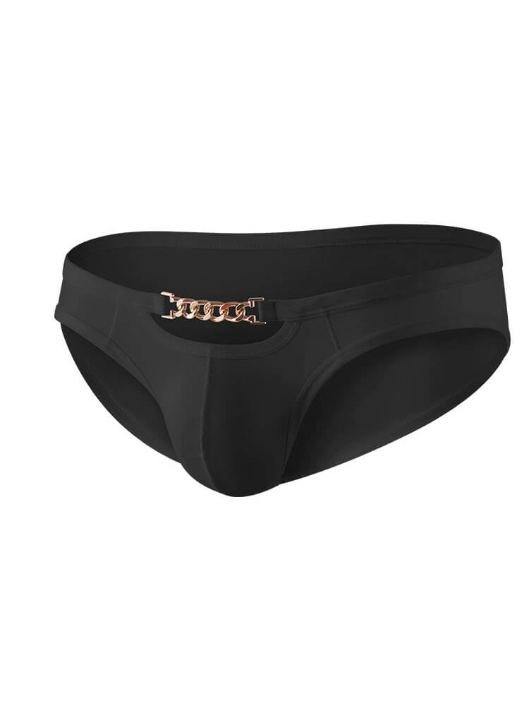 Men's Hollow Chain Decorated Low Waist Briefs