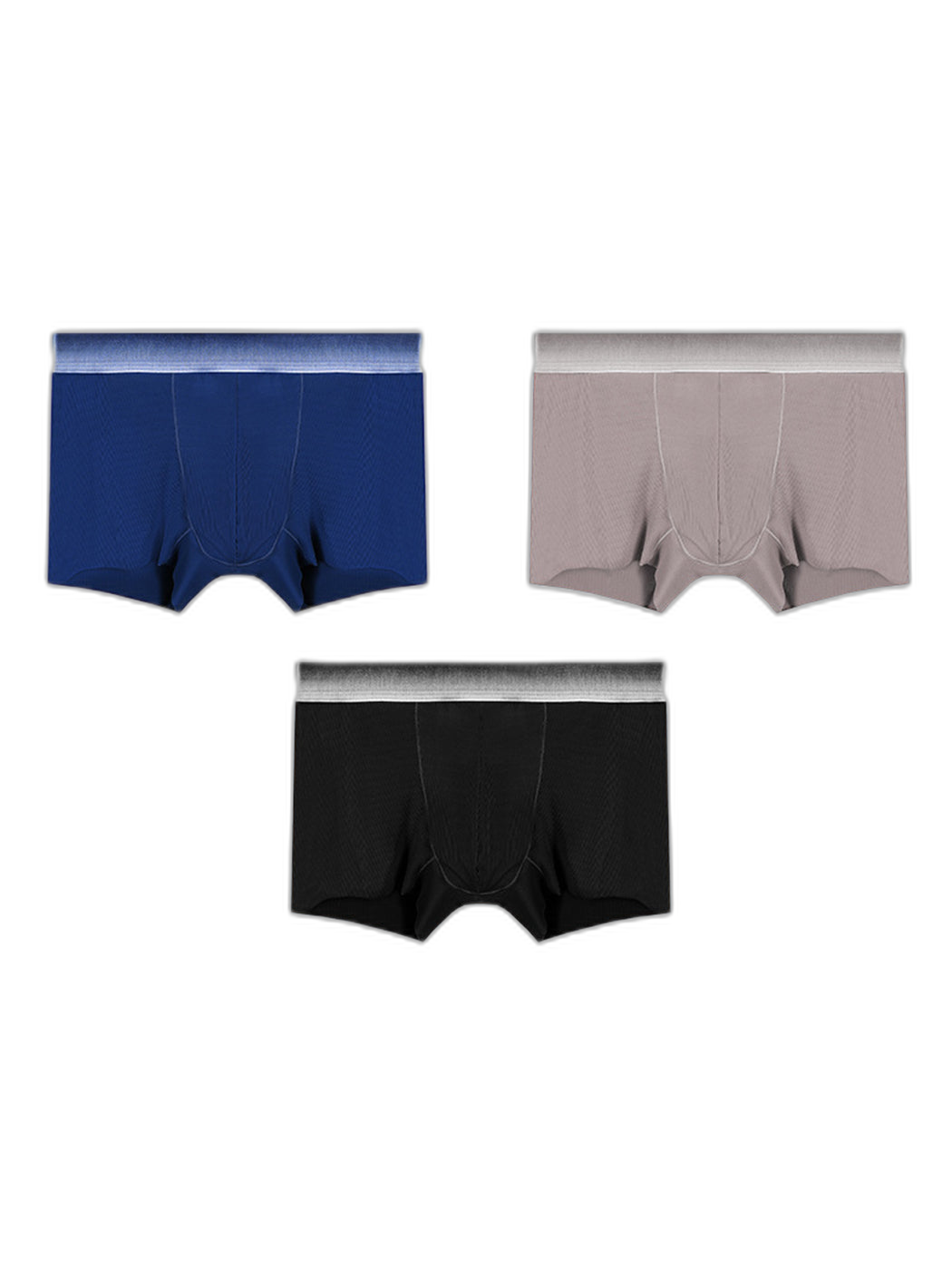 3 Pack Men's Breathable Threaded Fabric Ball Pouch Trunks
