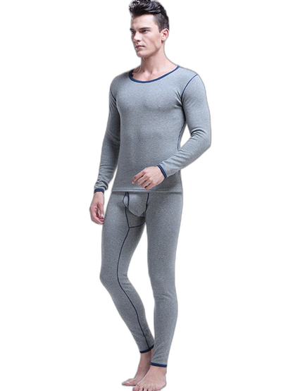 Fleece Lined Men's Thermal Underwear With Support Pouch