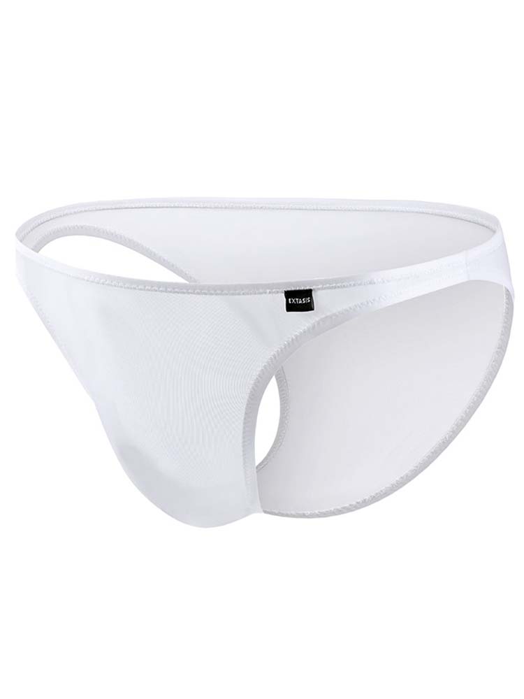 Men's Solid Color Sheer Ultra-Thin Tight Briefs