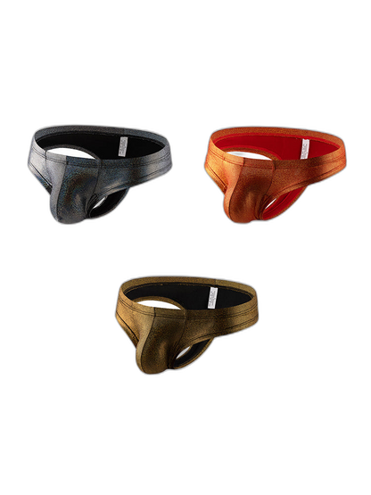 3 Pack Men's Sparkle Thongs in Solid Colors