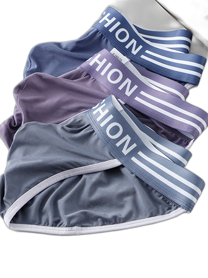 3 Pack Men's High-Cut Sexy Comfortable U-Convex Breathable Briefs