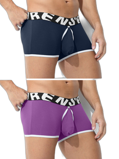 2 Pack Men's Modal Sexy Breathable Classic Trunks